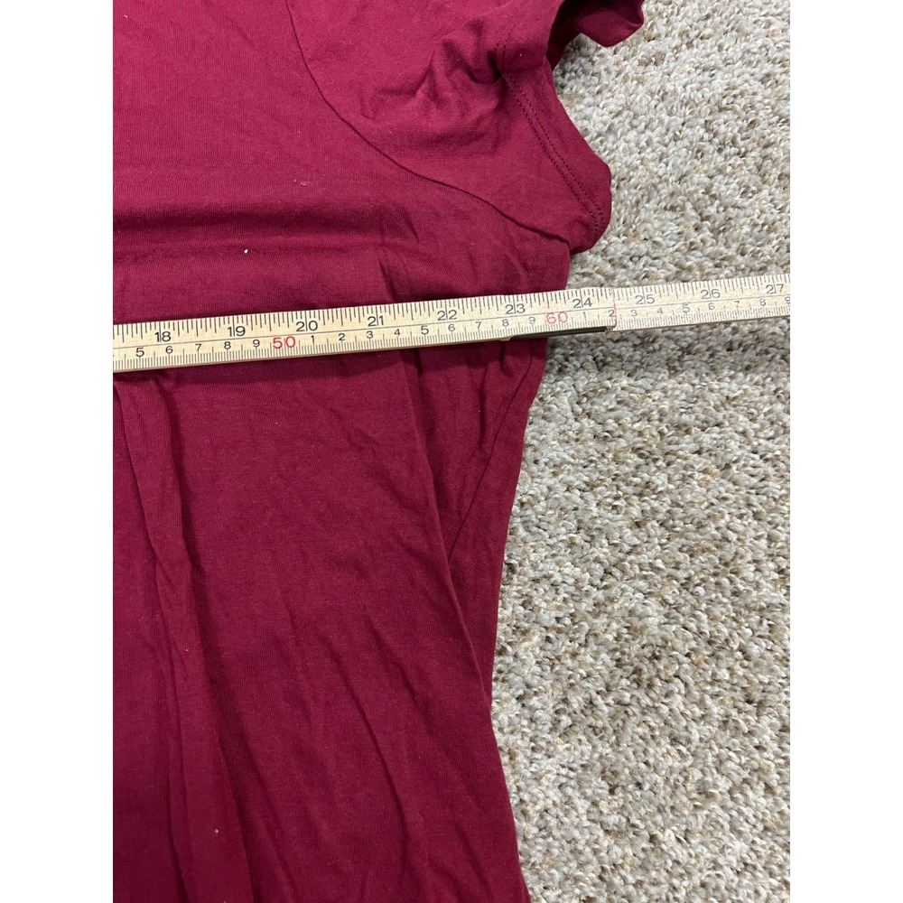 Nike Womens XXL Graphic Swoosh T-Shirt Burgundy Maroon Short Sleeve Crew Neck - Picture 4 of 5